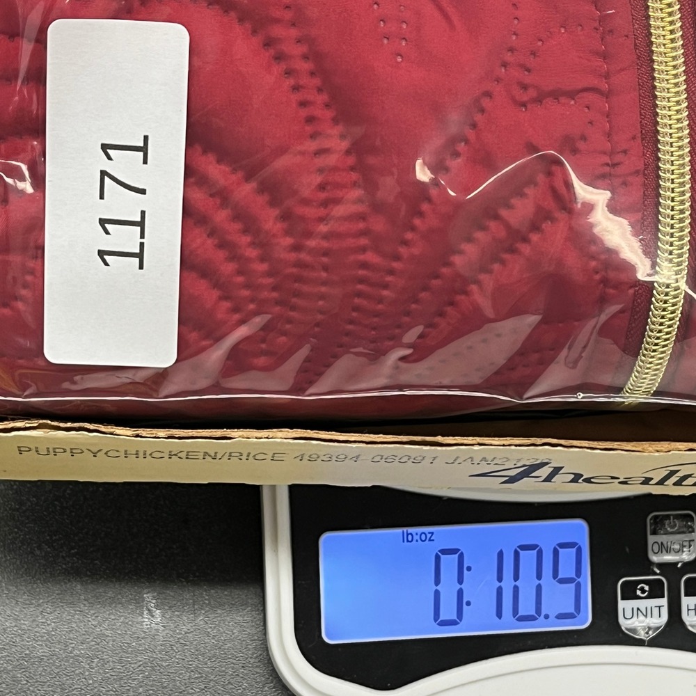 Black Rivet Puffer Vest Women Large Red Swirl Quilted Gold Zip Layering Chic - Picture 8 of 8